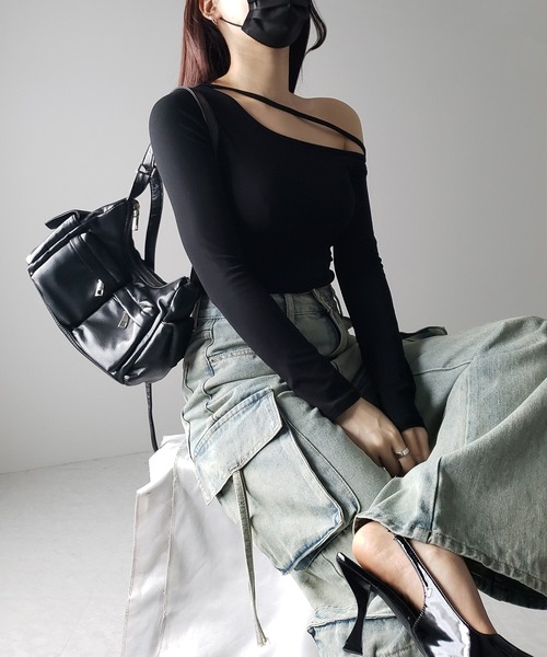 me+em select(ミームセレクト)の「※※【 4size / 2color 】4ポケットストラップヴィンテージルーズカーゴデニム / 4 pocket strap vintage loose cargo denim(デニムパンツ・レディース・ダークブルー/ライトブルー・MEDIUM/SMALL/X-LARGE/LARGE)」の16枚目の写真