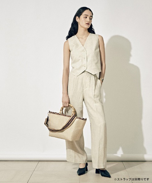 LeSportsac（レスポートサック）の「MED BAMBOO RAFFIA TOTE ラフィアナチュラル（トートバッグ・レディース・ベージュ・FREE）」の5枚目の写真