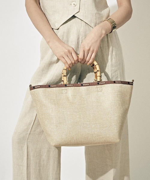 LeSportsac（レスポートサック）の「MED BAMBOO RAFFIA TOTE ラフィアナチュラル（トートバッグ・レディース・ベージュ・FREE）」の4枚目の写真