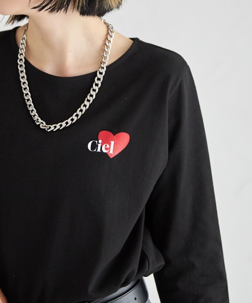 each(イーチ)の「ハート柄アソートロングTシャツ(Tシャツ/カットソー・レディース・ブラック/ホワイト×レッド/ブラック×レッド/シルバー/ブラック系その他/ホワイト/ホワイト系その他・FREE)」の11枚目の写真