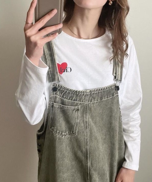 each(イーチ)の「ハート柄アソートロングTシャツ(Tシャツ/カットソー・レディース・ブラック/ホワイト×レッド/ブラック×レッド/シルバー/ブラック系その他/ホワイト/ホワイト系その他・FREE)」の13枚目の写真
