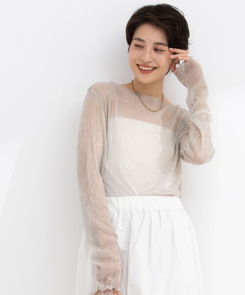 NOLLEY’S（ノーリーズ）の「シアラメプリーツプルオーバーカットソー（Tシャツ/カットソー・レディース・ブラック/ゴールド・38）」の4枚目の写真