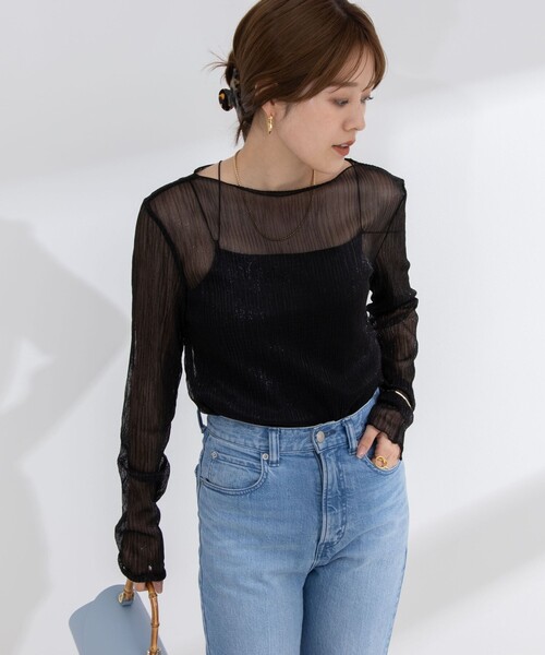 NOLLEY’S（ノーリーズ）の「シアラメプリーツプルオーバーカットソー（Tシャツ/カットソー・レディース・ブラック/ゴールド・38）」の16枚目の写真