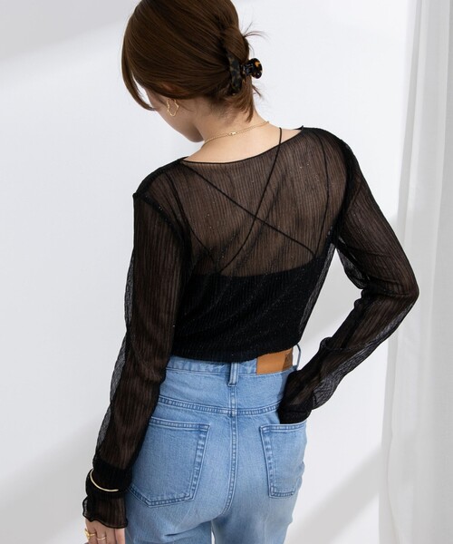 NOLLEY’S（ノーリーズ）の「シアラメプリーツプルオーバーカットソー（Tシャツ/カットソー・レディース・ブラック/ゴールド・38）」の17枚目の写真