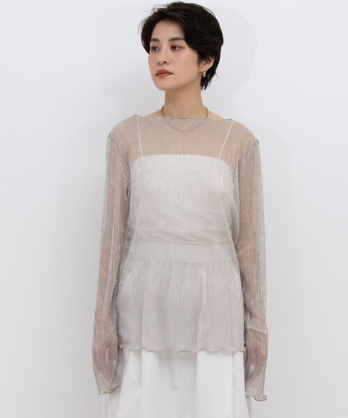 NOLLEY’S（ノーリーズ）の「シアラメプリーツプルオーバーカットソー（Tシャツ/カットソー・レディース・ブラック/ゴールド・38）」の18枚目の写真