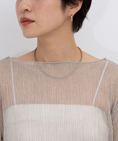 NOLLEY’S（ノーリーズ）の「シアラメプリーツプルオーバーカットソー（Tシャツ/カットソー・レディース・ブラック/ゴールド・38）」の21枚目の写真