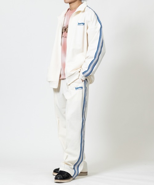 THRASHER(スラッシャー)の「【3】〔THRASHER/スラッシャー〕サイドライン ワイドトラックパンツ(ジャージ・メンズ・オフホワイト/グリーン/ブラック/ベージュ・LARGE/MEDIUM/X-LARGE)」の6枚目の写真