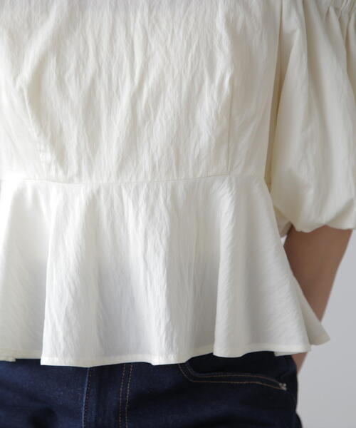 FREE'S MART（フリーズマート）の「◆オフショルペプラムブラウス（シャツ/ブラウス・レディース・ブラック/ホワイト/イエロー・FREE）」の10枚目の写真