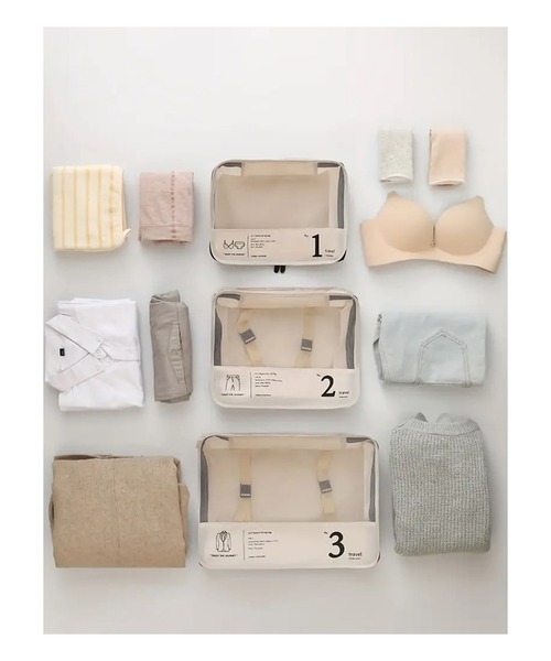 NOLITA LABORATORY（ノリータラボラトリー）の「【 NOLITA / ノリータ 】7個のスーツケース用 パッキングキューブ オーガナイザー（トラベルグッズ・レディース・アイボリー/ブラック・FREE）」の7枚目の写真