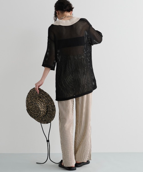 MERLOT（メルロー）の「ストライプイージーロングパンツ（その他パンツ・レディース・ブラック/ブラウン・FREE）」の17枚目の写真