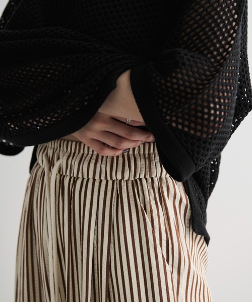 MERLOT（メルロー）の「ストライプイージーロングパンツ（その他パンツ・レディース・ブラック/ブラウン・FREE）」の20枚目の写真