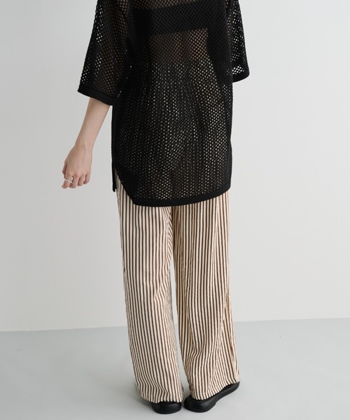 MERLOT（メルロー）の「ストライプイージーロングパンツ（その他パンツ・レディース・ブラック/ブラウン・FREE）」の14枚目の写真