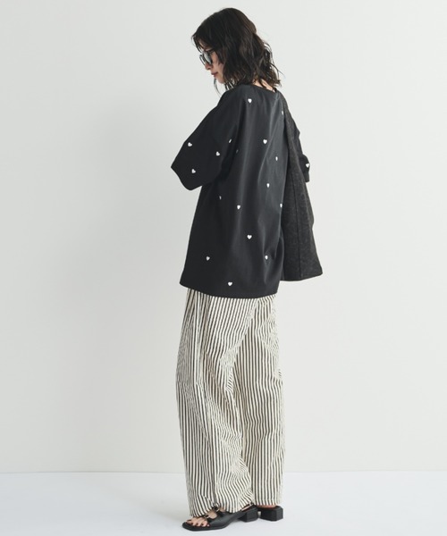 MERLOT（メルロー）の「ストライプイージーロングパンツ（その他パンツ・レディース・ブラック/ブラウン・FREE）」の7枚目の写真