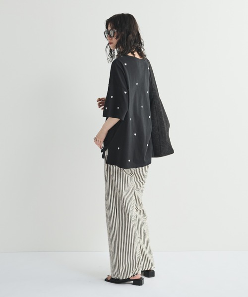 MERLOT（メルロー）の「ストライプイージーロングパンツ（その他パンツ・レディース・ブラック/ブラウン・FREE）」の9枚目の写真