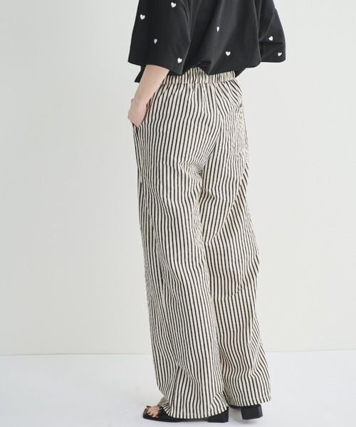 MERLOT（メルロー）の「ストライプイージーロングパンツ（その他パンツ・レディース・ブラック/ブラウン・FREE）」の5枚目の写真