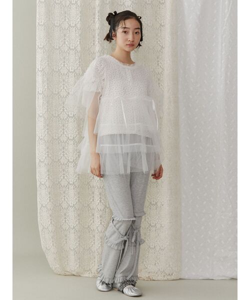 merry jenny（メリージェニー）の「小花柄パフスリーブTee（Tシャツ/カットソー・レディース・ピンク/ブルー・FREE）」の3枚目の写真