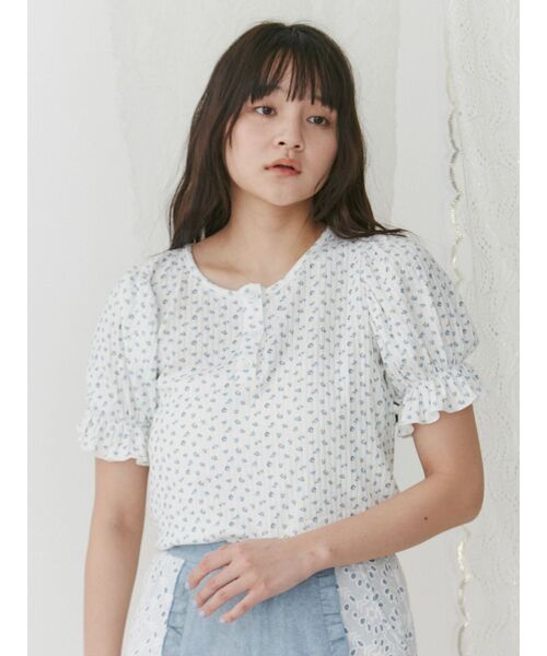 merry jenny（メリージェニー）の「小花柄パフスリーブTee（Tシャツ/カットソー・レディース・ピンク/ブルー・FREE）」の6枚目の写真