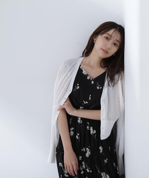 NATURAL BEAUTY BASIC(ナチュラルビューティーベーシック)の「◇フォルムスリーブシアーカーディガン(カーディガン/ボレロ・レディース・ピンク/ブラック/オフホワイト・FREE)」の2枚目の写真