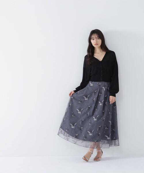 NATURAL BEAUTY BASIC(ナチュラルビューティーベーシック)の「◇フォルムスリーブシアーカーディガン(カーディガン/ボレロ・レディース・ピンク/ブラック/オフホワイト・FREE)」の4枚目の写真