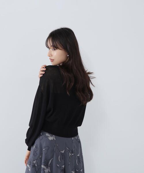 NATURAL BEAUTY BASIC(ナチュラルビューティーベーシック)の「◇フォルムスリーブシアーカーディガン(カーディガン/ボレロ・レディース・ピンク/ブラック/オフホワイト・FREE)」の5枚目の写真