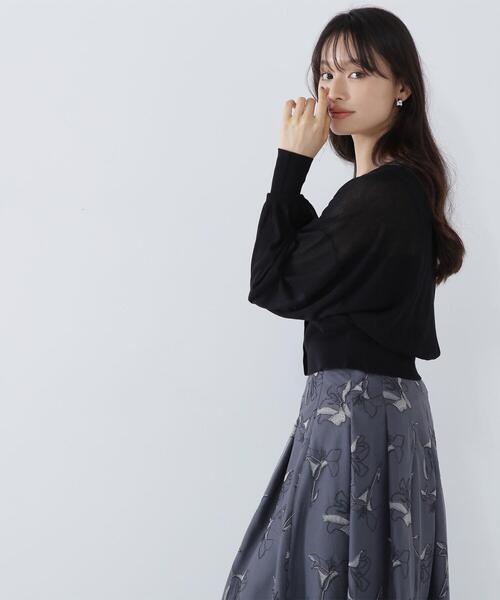 NATURAL BEAUTY BASIC(ナチュラルビューティーベーシック)の「◇フォルムスリーブシアーカーディガン(カーディガン/ボレロ・レディース・ピンク/ブラック/オフホワイト・FREE)」の7枚目の写真