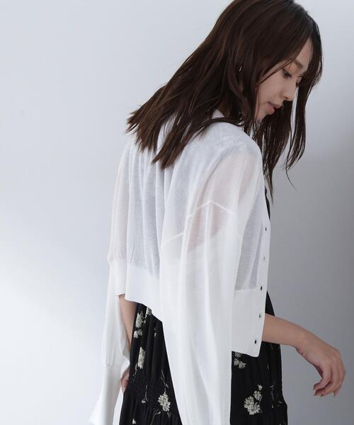 NATURAL BEAUTY BASIC(ナチュラルビューティーベーシック)の「◇フォルムスリーブシアーカーディガン(カーディガン/ボレロ・レディース・ピンク/ブラック/オフホワイト・FREE)」の18枚目の写真