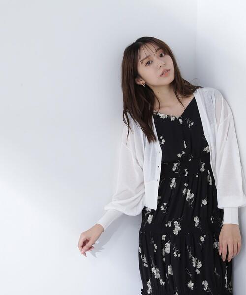 NATURAL BEAUTY BASIC(ナチュラルビューティーベーシック)の「◇フォルムスリーブシアーカーディガン(カーディガン/ボレロ・レディース・ピンク/ブラック/オフホワイト・FREE)」の16枚目の写真