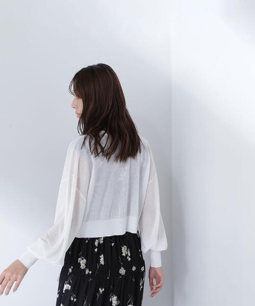 NATURAL BEAUTY BASIC(ナチュラルビューティーベーシック)の「◇フォルムスリーブシアーカーディガン(カーディガン/ボレロ・レディース・ピンク/ブラック/オフホワイト・FREE)」の12枚目の写真