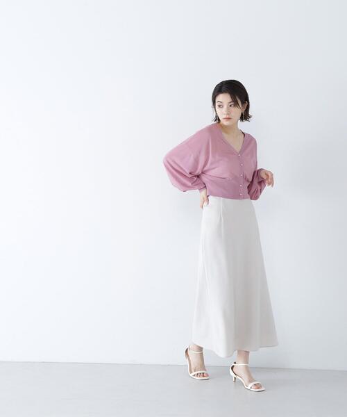 NATURAL BEAUTY BASIC(ナチュラルビューティーベーシック)の「◇フォルムスリーブシアーカーディガン(カーディガン/ボレロ・レディース・ピンク/ブラック/オフホワイト・FREE)」の9枚目の写真