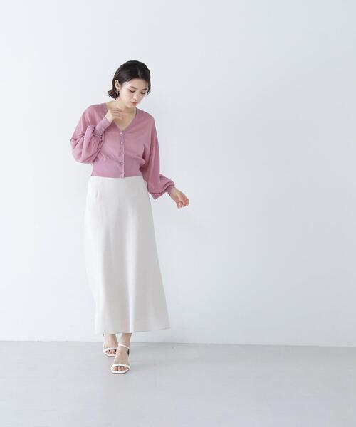 NATURAL BEAUTY BASIC(ナチュラルビューティーベーシック)の「◇フォルムスリーブシアーカーディガン(カーディガン/ボレロ・レディース・ピンク/ブラック/オフホワイト・FREE)」の5枚目の写真