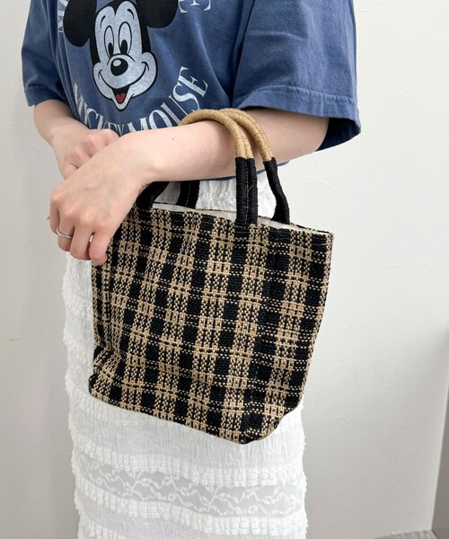 fredy emue(フレディエミュ)の「【TARANGO/タランゴ】ジュート台形バッグ(ハンドバッグ・レディース・パープル系その他3/ブラック系その他・FREE)」の7枚目の写真