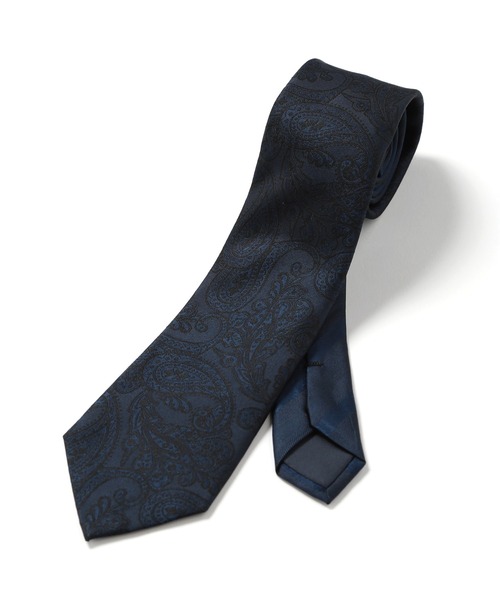 CROWDED CLOSET(クラウデッドクローゼット)の「<クレリックタイ>シャドーペイズリー柄/シャドーストライプ(同素材チーフ・ボウタイあり)(ネクタイ・メンズ・シルバー/ボルドー/ネイビー/オレンジ/ブルー・FREE)」の2枚目の写真