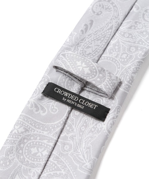 CROWDED CLOSET(クラウデッドクローゼット)の「<クレリックタイ>シャドーペイズリー柄/シャドーストライプ(同素材チーフ・ボウタイあり)(ネクタイ・メンズ・シルバー/ボルドー/ネイビー/オレンジ/ブルー・FREE)」の8枚目の写真