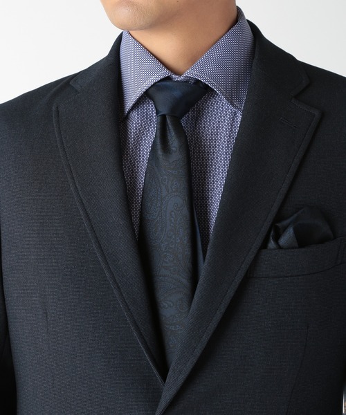 CROWDED CLOSET(クラウデッドクローゼット)の「<クレリックタイ>シャドーペイズリー柄/シャドーストライプ(同素材チーフ・ボウタイあり)(ネクタイ・メンズ・シルバー/ボルドー/ネイビー/オレンジ/ブルー・FREE)」の22枚目の写真