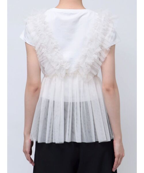 MERCURYDUO（マーキュリーデュオ）の「チュールフリルチュニックブラウス（シャツ/ブラウス・レディース・チャコールグレー/ブルー/アイボリー/ブラック・FREE）」の18枚目の写真