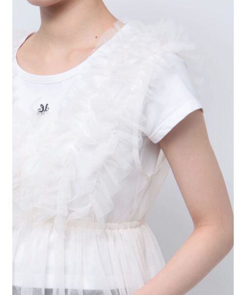 MERCURYDUO（マーキュリーデュオ）の「チュールフリルチュニックブラウス（シャツ/ブラウス・レディース・チャコールグレー/ブルー/アイボリー/ブラック・FREE）」の20枚目の写真