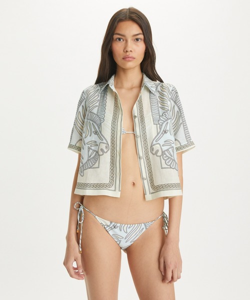 【セール】プリント リネン キャンプシャツ（シャツ/ブラウス）｜TORY BURCH（トリーバーチ） 26,950円