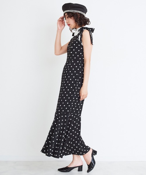 Narcissus(ナルシス)の「ドットリボンマーメイドワンピース(ワンピース・レディース・ブラック/ホワイト・FREE)」の5枚目の写真