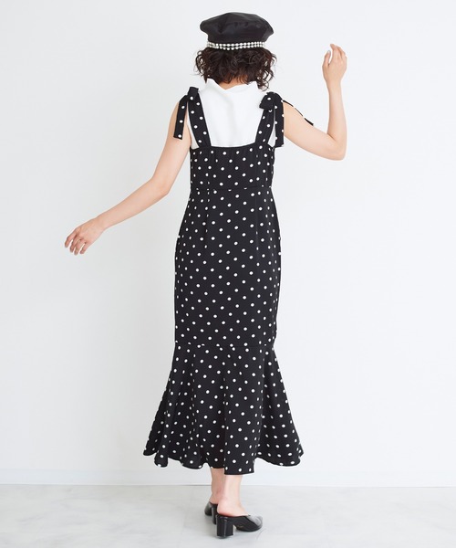 Narcissus(ナルシス)の「ドットリボンマーメイドワンピース(ワンピース・レディース・ブラック/ホワイト・FREE)」の6枚目の写真
