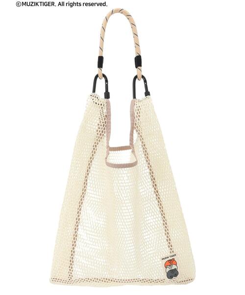 Green　Parks（グリーンパークス）の「ムジークタイガー/カラフルメッシュBag（エコバッグ/サブバッグ・レディース・イエロー/オレンジ/パープル/ピンク/グリーン/レッド/ホワイト/ブラック/ブルー・FREE）」の2枚目の写真