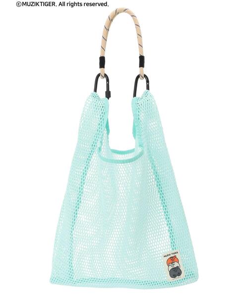 Green　Parks（グリーンパークス）の「ムジークタイガー/カラフルメッシュBag（エコバッグ/サブバッグ・レディース・イエロー/オレンジ/パープル/ピンク/グリーン/レッド/ホワイト/ブラック/ブルー・FREE）」の4枚目の写真