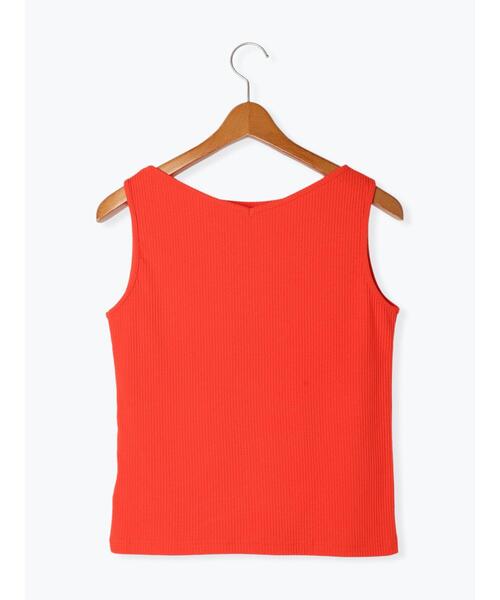 Lugnoncure（ルノンキュール）の「【抗菌防臭】リブボートネックタンクトップ（タンクトップ・レディース・ダークブラウン/レッド/ブラック/オフホワイト・F）」の15枚目の写真