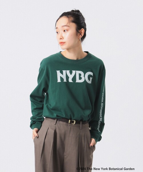 「BEAMS BOY」 長袖カットソー ONE SIZE グリーン レディース BEAMS BOY（ビームスボーイ）の「【別注】NEW YORK BOTANICAL