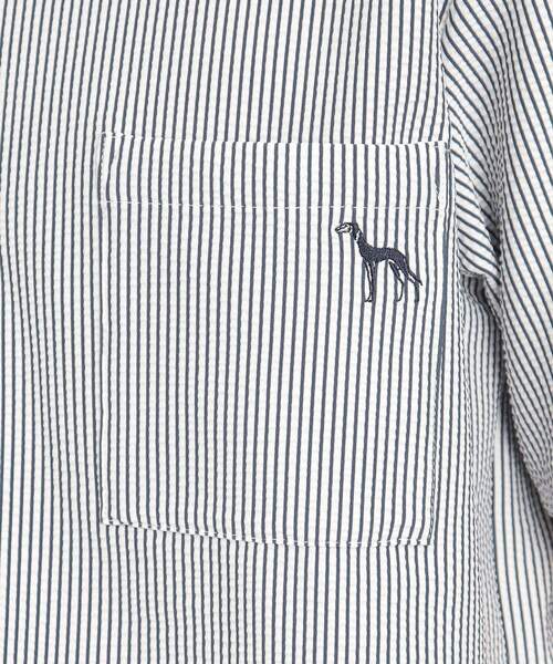 adabat（アダバット）の「◆サッカーストライプ 半袖シャツ（シャツ/ブラウス・メンズ・ネイビー系2/ネイビー・46/48/50）」の12枚目の写真