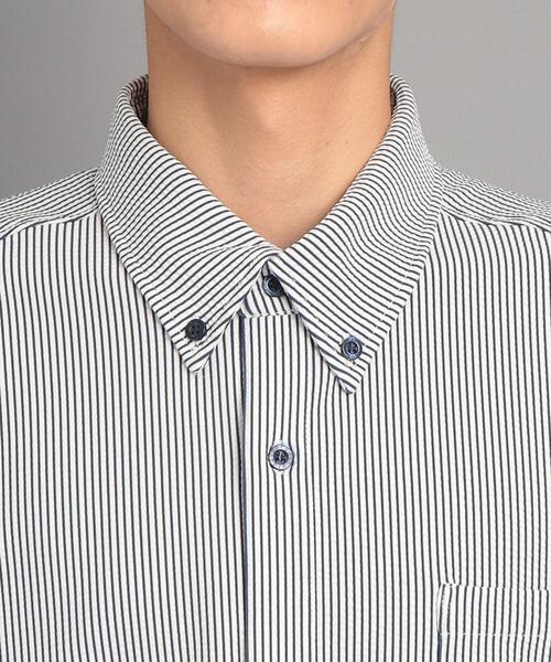 adabat（アダバット）の「◆サッカーストライプ 半袖シャツ（シャツ/ブラウス・メンズ・ネイビー系2/ネイビー・46/48/50）」の18枚目の写真