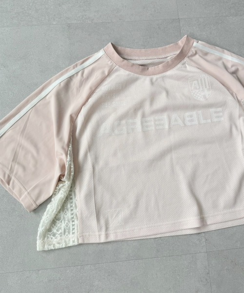 one after another NICE CLAUP（ワンアフターアナザーナイスクラップ）の「サイドレースゲームT（Tシャツ/カットソー・レディース・ピンク/オフホワイト/ネイビー・FREE）」の8枚目の写真