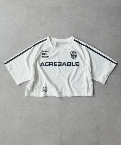 one after another NICE CLAUP（ワンアフターアナザーナイスクラップ）の「サイドレースゲームT（Tシャツ/カットソー・レディース・ピンク/オフホワイト/ネイビー・FREE）」の4枚目の写真