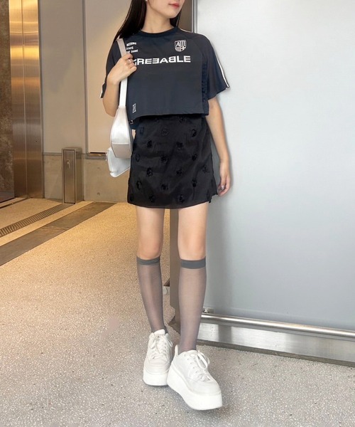 one after another NICE CLAUP（ワンアフターアナザーナイスクラップ）の「サイドレースゲームT（Tシャツ/カットソー・レディース・ピンク/オフホワイト/ネイビー・FREE）」の21枚目の写真