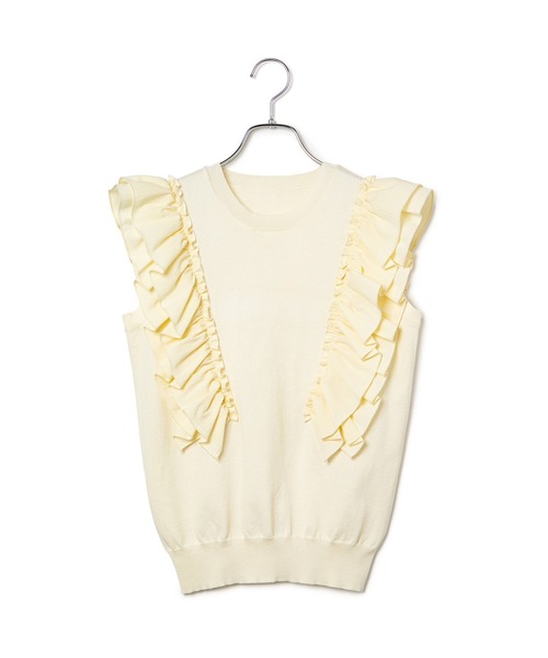 VIS（ビス）の「【洗える】異素材ドッキングフリルニットプルオーバー（Tシャツ/カットソー・レディース・ピンク系その他2/ブルー系その他4/ホワイト系その他5・FREE）」の13枚目の写真