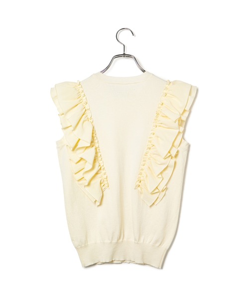 VIS（ビス）の「【洗える】異素材ドッキングフリルニットプルオーバー（Tシャツ/カットソー・レディース・ピンク系その他2/ブルー系その他4/ホワイト系その他5・FREE）」の14枚目の写真